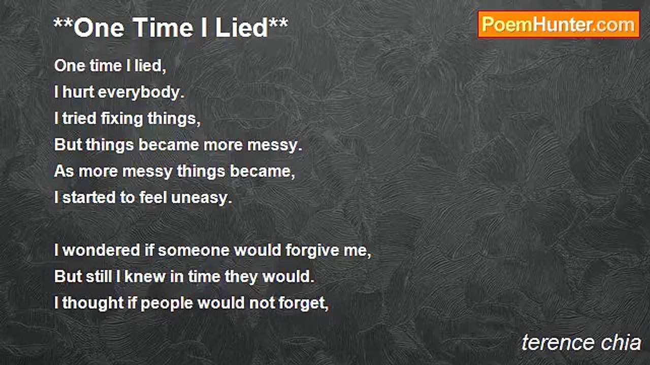 terence chia - **One Time I Lied**