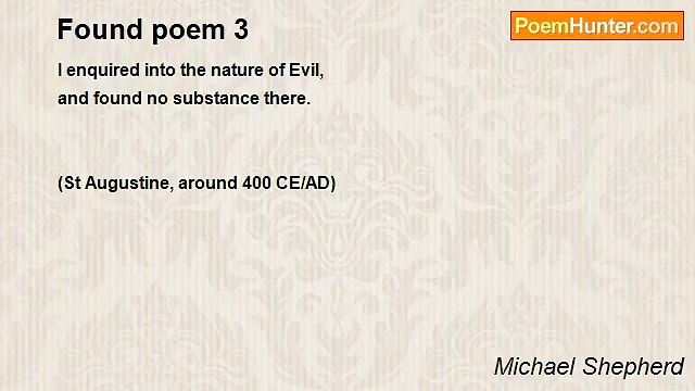 Michael Shepherd - Found poem 3