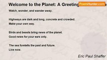 Eric Paul Shaffer - Welcome to the Planet: A Greeting for Newborns