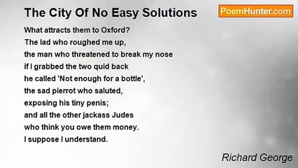 Richard George - The City Of No Easy Solutions
