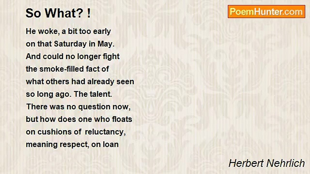 Herbert Nehrlich - So What? !