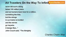 Charles Chaim Wax - All Travelers On the Way To Infinity