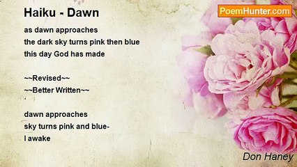 Don Haney - Haiku - Dawn