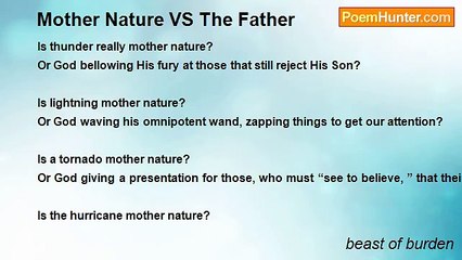 beast of burden - Mother Nature VS The Father