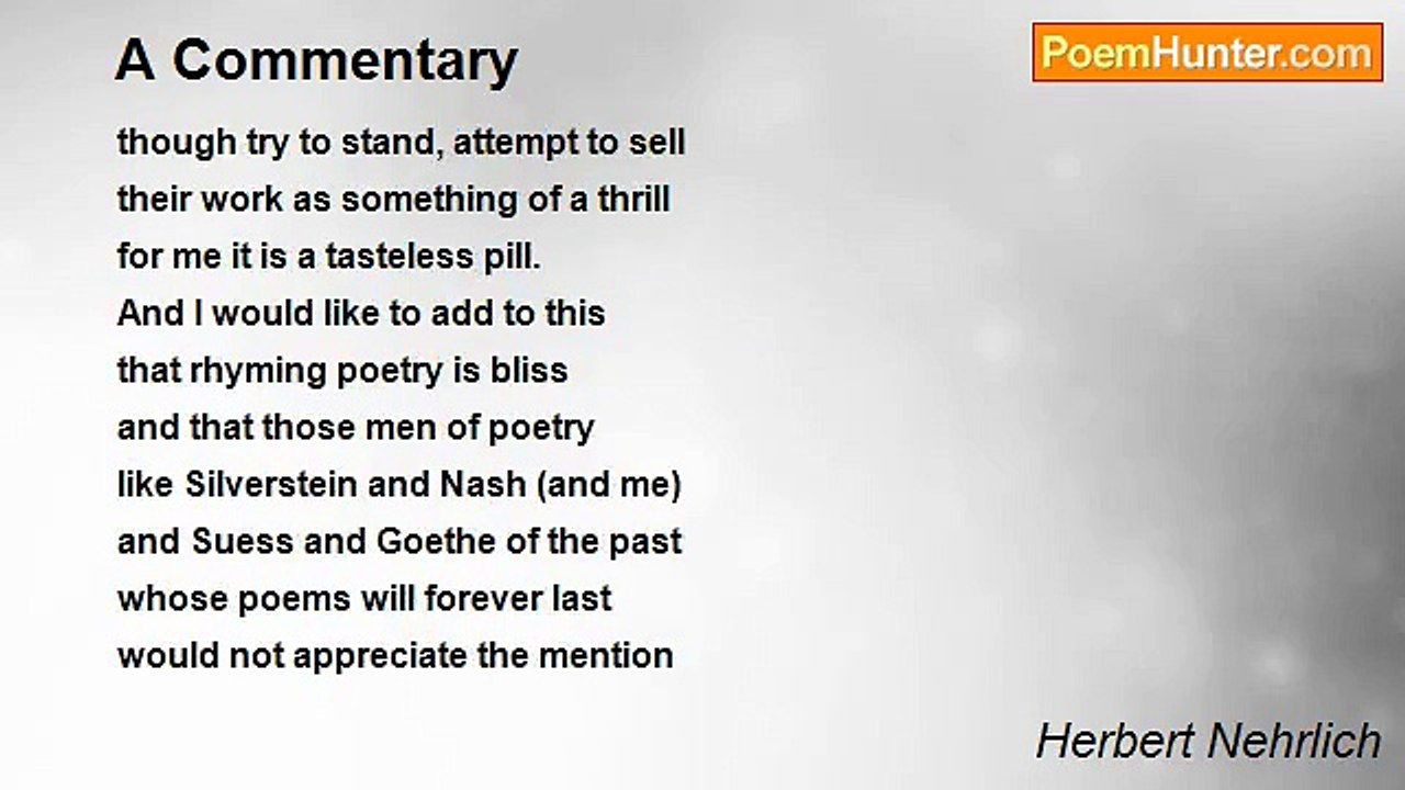 Herbert Nehrlich - A Commentary