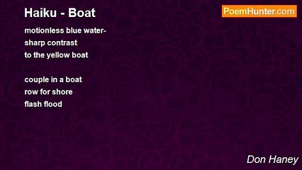 Don Haney - Haiku - Boat
