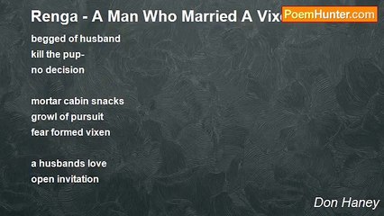 Don Haney - Renga - A Man Who Married A Vixen