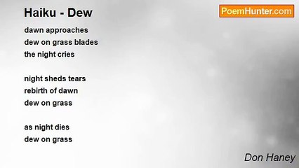 Don Haney - Haiku - Dew