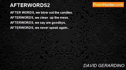 DAVID GERARDINO - AFTERWORDS2