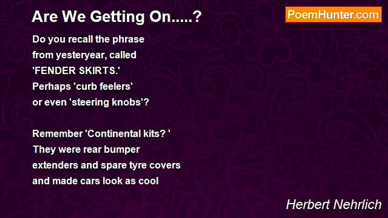 Herbert Nehrlich - Are We Getting On.....?