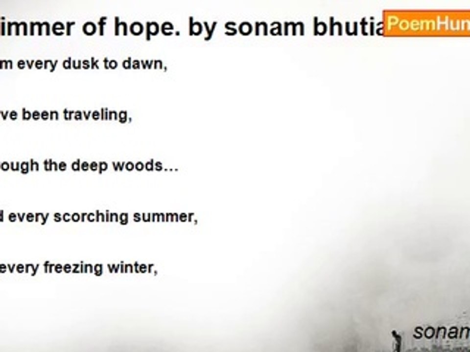 sonam bhutia - Glimmer of hope. by sonam bhutia