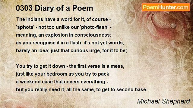 Michael Shepherd - 0303 Diary of a Poem