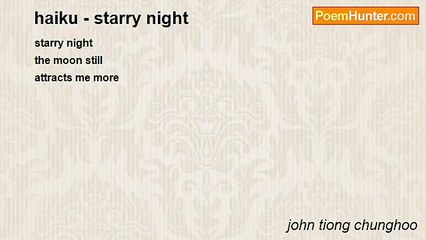 john tiong chunghoo - haiku - starry night