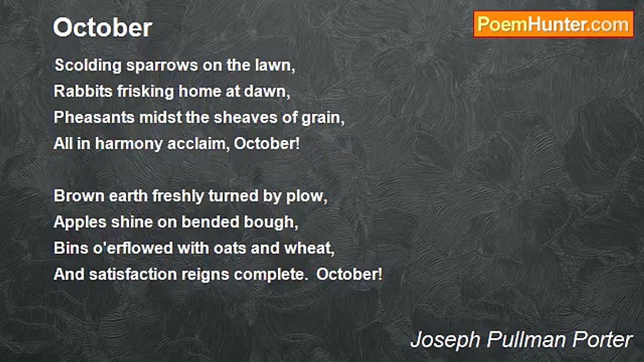 Joseph Pullman Porter - October