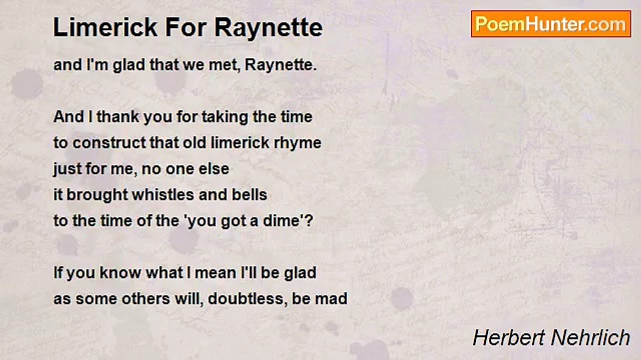 Herbert Nehrlich - Limerick For Raynette