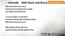 Ronberge (anno primo) - -  villanelle    With Each and Every Move - a Villanelle