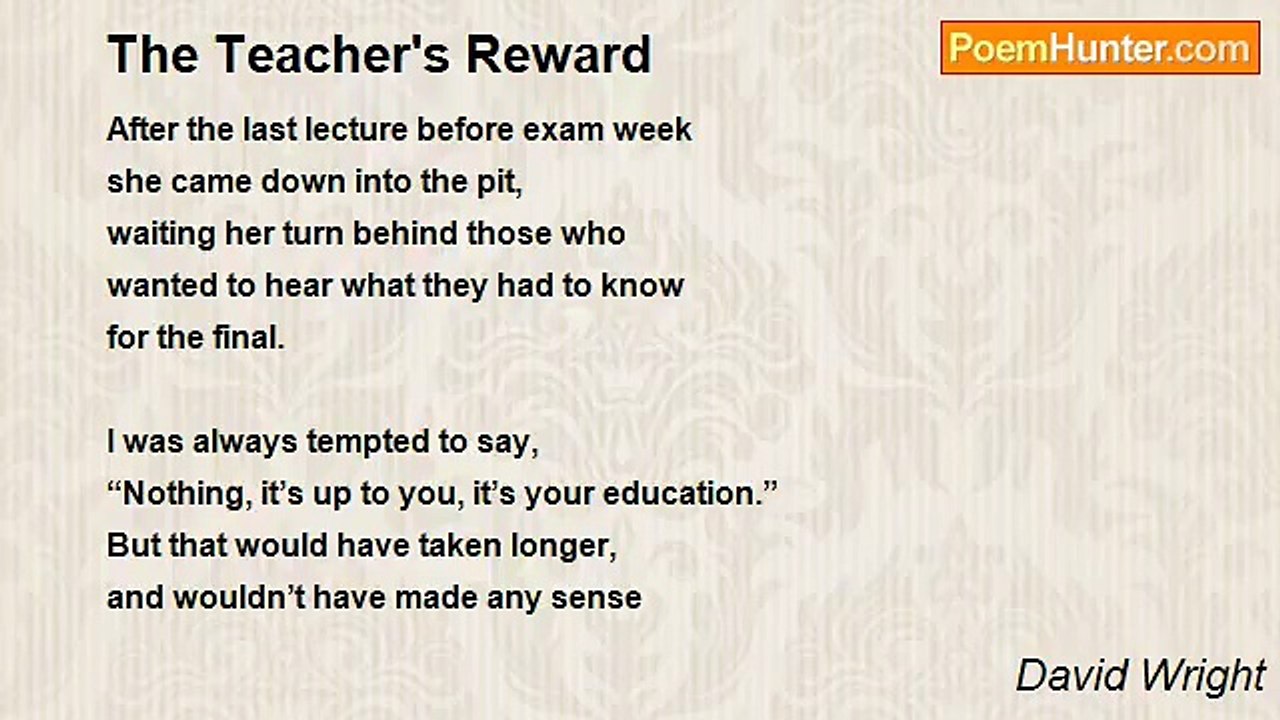 David Wright - The Teacher's Reward