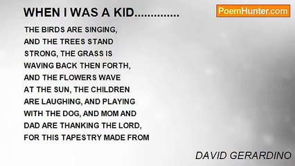 DAVID GERARDINO - WHEN I WAS A KID..............