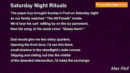 Max Reif - Saturday Night Rituals
