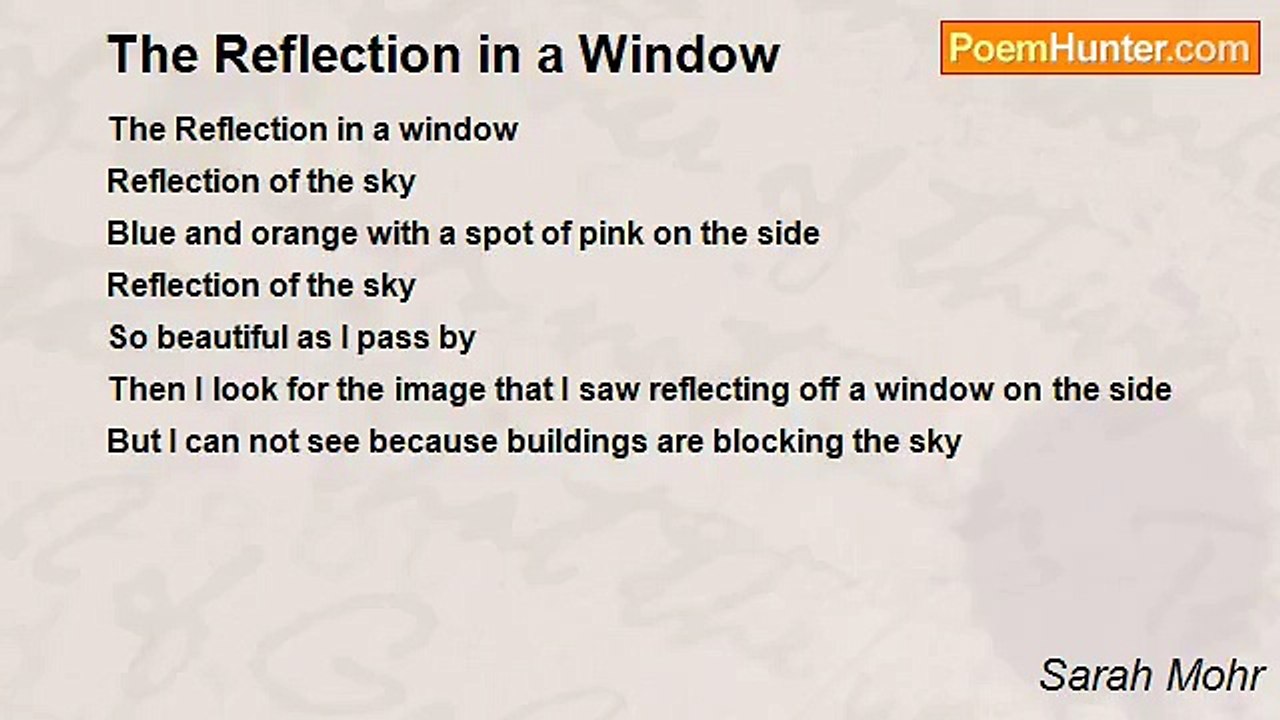 Sarah Mohr - The Reflection in a Window