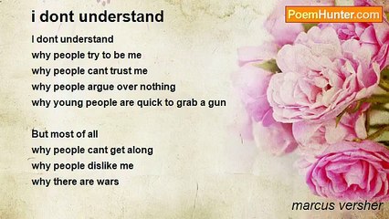 marcus versher - i dont understand