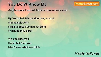 Nicole Holloway - You Don't Know Me
