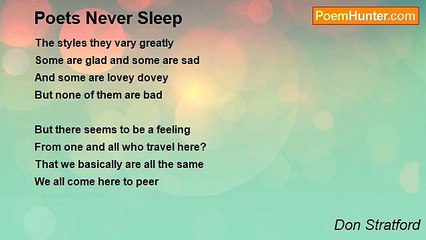 Don Stratford - Poets Never Sleep