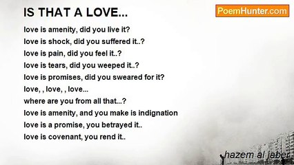hazem al jaber - IS THAT A LOVE...