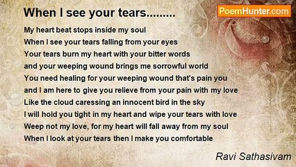 Ravi Sathasivam - When I see your tears.........
