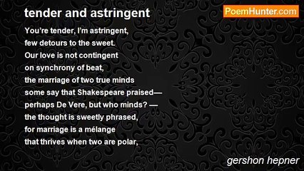 gershon hepner - tender and astringent