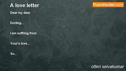 otteri selvakumar - A love letter