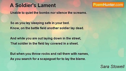 Sara Stowell - A Soldier's Lament