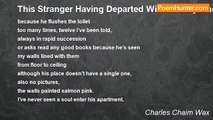 Charles Chaim Wax - This Stranger Having Departed Without Any One Suspecting It