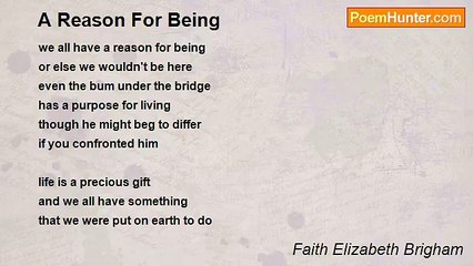 Faith Elizabeth Brigham - A Reason For Being