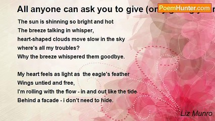 Liz Munro - All anyone can ask you to give (only giving your best is)