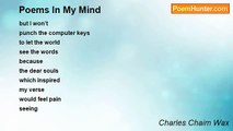 Charles Chaim Wax - Poems In My Mind