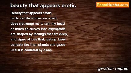 gershon hepner - beauty that appears erotic