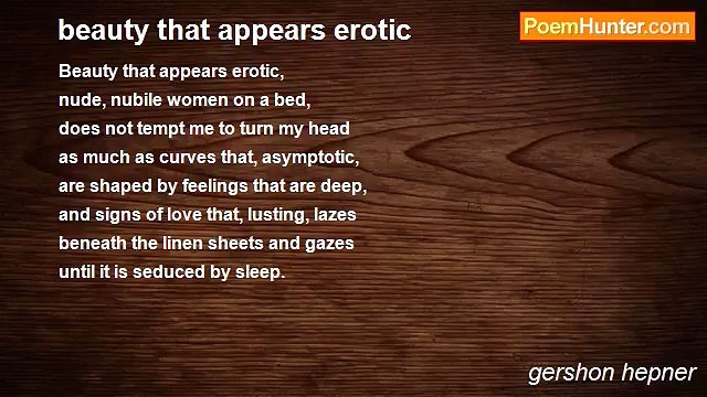 gershon hepner - beauty that appears erotic