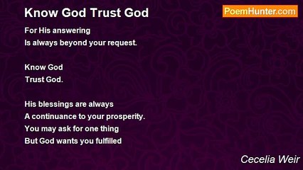 Cecelia Weir - Know God Trust God