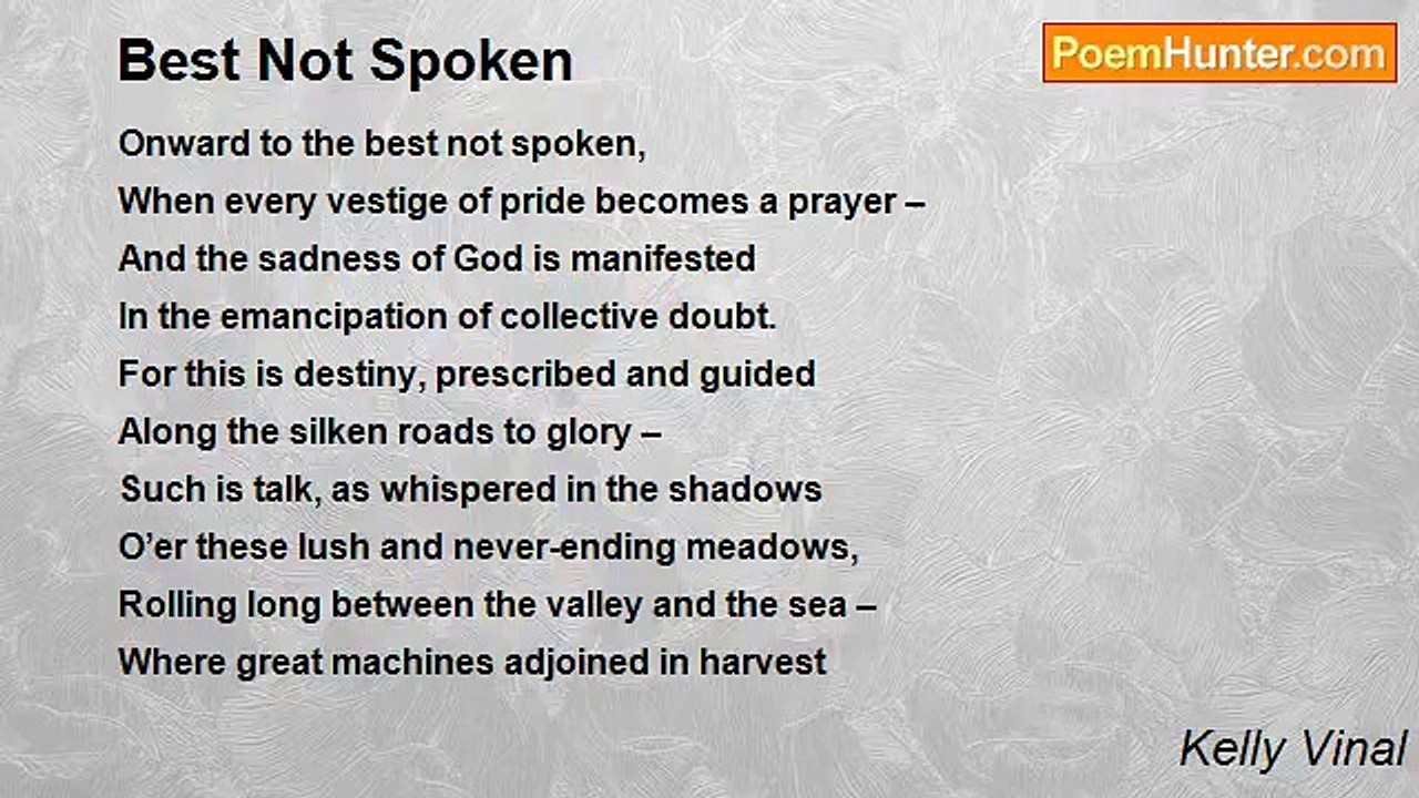 Kelly Vinal - Best Not Spoken