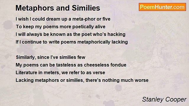 Stanley Cooper - Metaphors and Similies