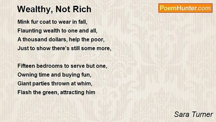 Sara Turner - Wealthy, Not Rich