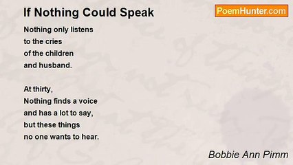 Bobbie Ann Pimm - If Nothing Could Speak