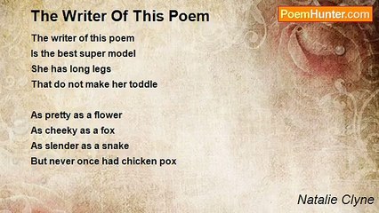 Natalie Clyne - The Writer Of This Poem