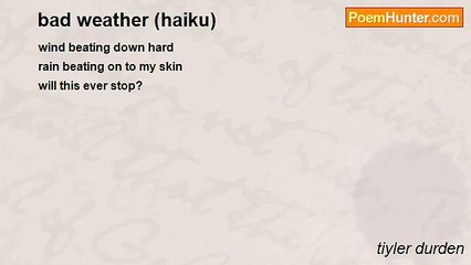 tiyler durden - bad weather (haiku)