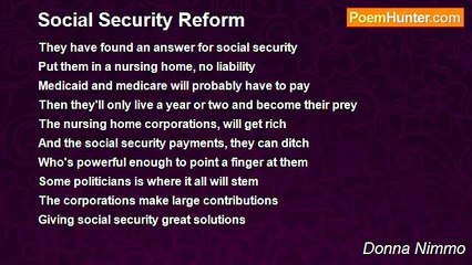 Donna Nimmo - Social Security Reform
