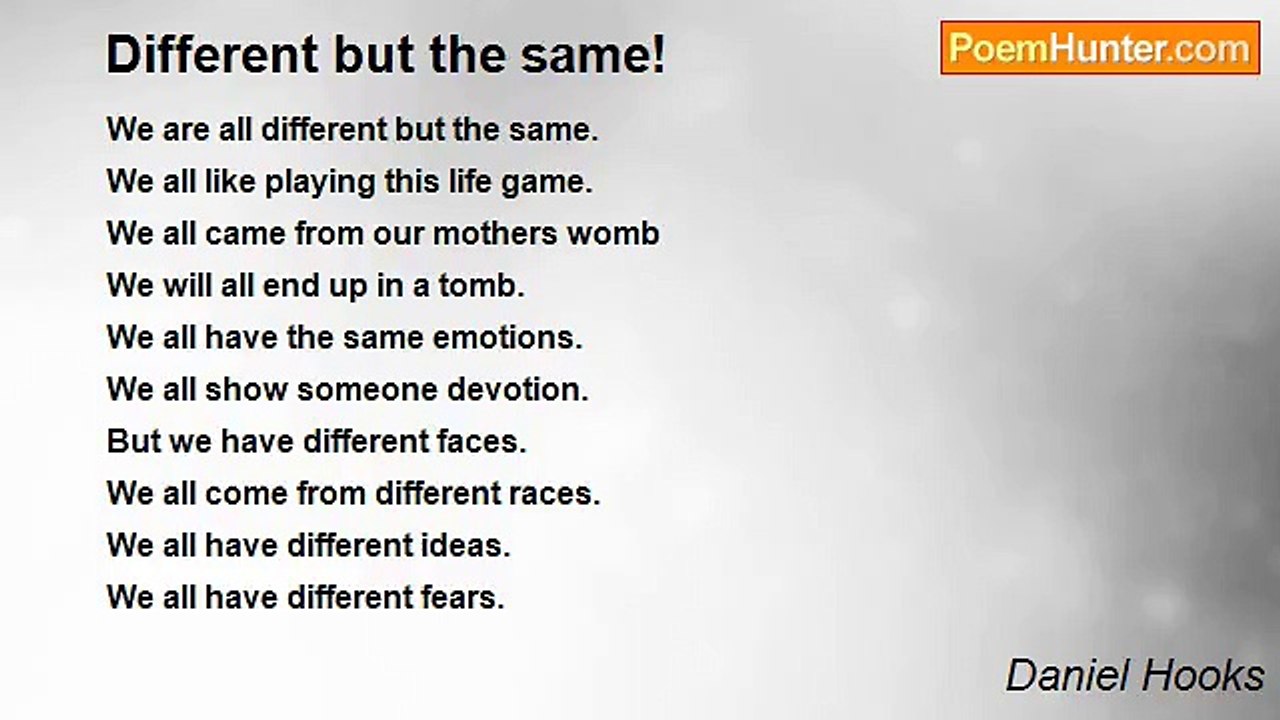 Daniel Hooks - Different but the same!