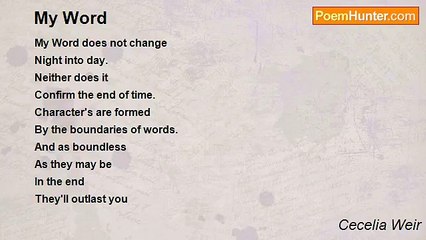 Cecelia Weir - My Word