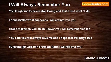 Shane Abrams - I Will Always Remember You