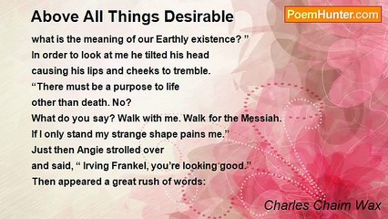 Charles Chaim Wax - Above All Things Desirable